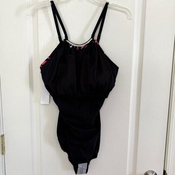 Magicsuit by Miraclesuit Jill Neon Nature Swimsuit 1-PC Black Multi Size 14 NEW - Picture 8 of 10
